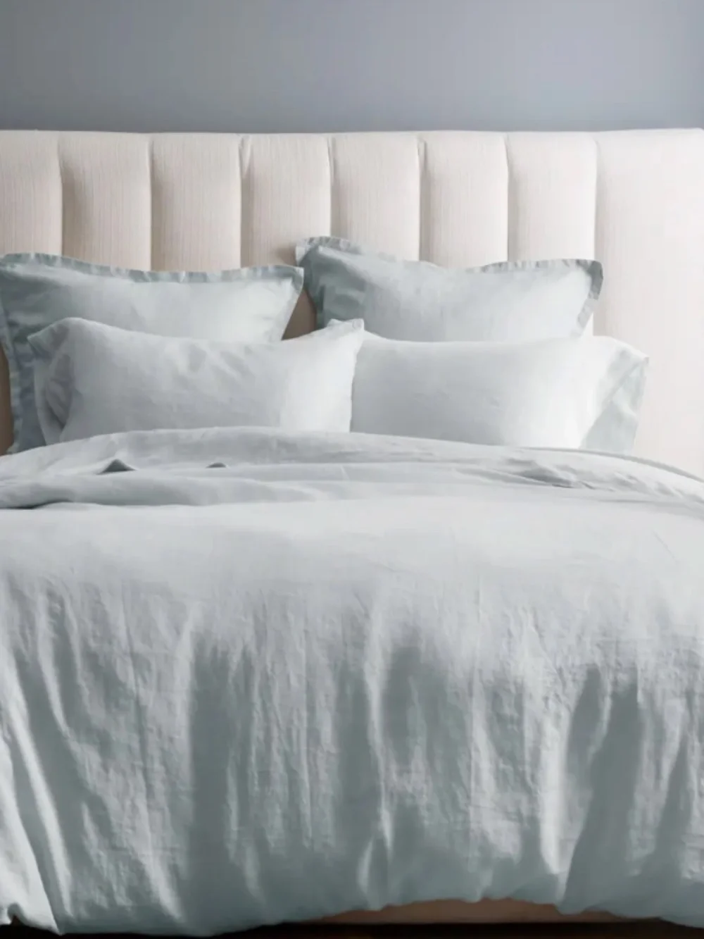 European Linen Euro Sham Mist blue